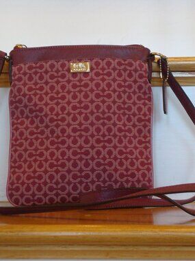 Coach C Signature Burgundy Crossbody Bag - VERY GOOD CONDTION!